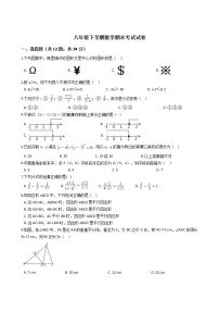 甘肃省兰州市八年级下学期数学期末考试试卷附答案