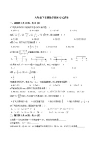 甘肃省张掖市八年级下学期数学期末考试试卷附答案