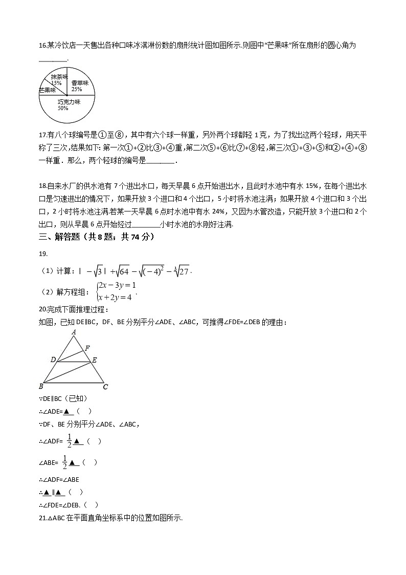 重庆市七年级下学期数学期末考试试卷03