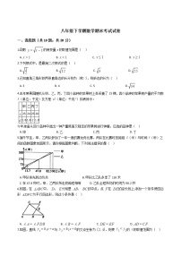 甘肃省平凉市八年级下学期数学期末考试试卷附答案