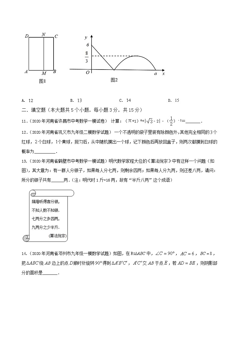 卷15-备战2021年中考数学【名校地市好题必刷】全真模拟卷（河南专用）•3月卷03