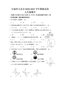 甘肃省天水市2021年九年级中考数学模拟试卷