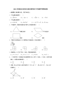 2021年黑龙江省哈尔滨市道里区中考数学零模试卷（word版 含答案）