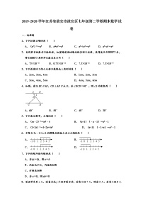 江苏省淮安市淮安区2019-2020学年第二学期七年级期末学业质量调研数学试卷 （解析版）