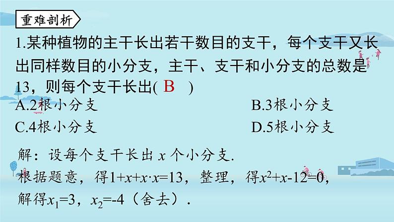 2021--2022学年人教版九年级数学上册21.4 一元二次方程小结课时2（PPT课件）05