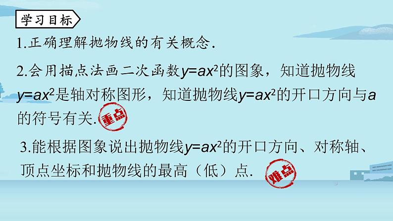 2021--2022学年人教版九年级数学上册22.1二次函数 y=ax2 的图象和性质课时2（PPT课件）03