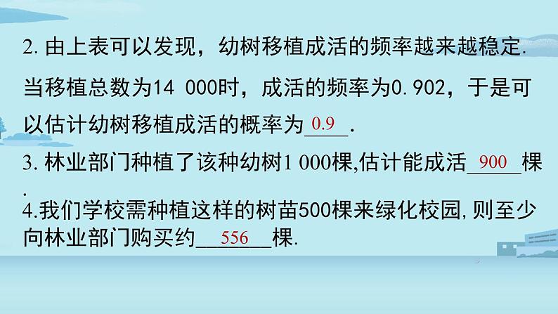 2021--2022学年人教版九年级数学上册25.3用频率估计概率课时2（PPT课件）08