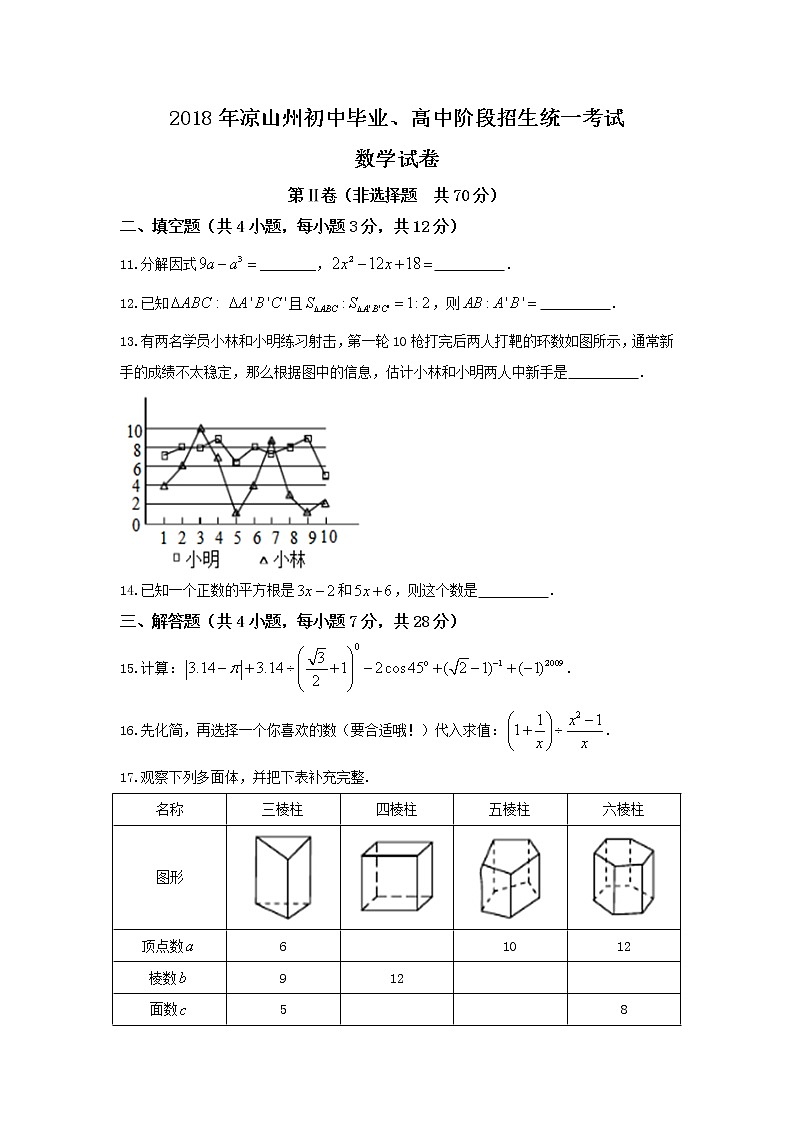 2018年凉山州初中毕业、高中阶段招生统一考试·试卷第3页