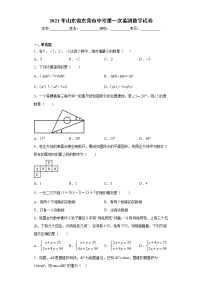 2021年山东省东营市中考第一次监测数学试卷（word版 含答案）