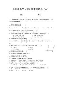 北师大版七年级下册数学期末试卷及答案 (6)