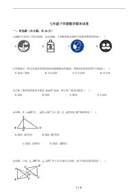 吉林省2021年七年级下学期数学期末考试模拟冲刺卷5套附解析