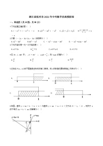 2021年浙江省杭州市中考仿真模拟数学试卷 （word版 含答案）