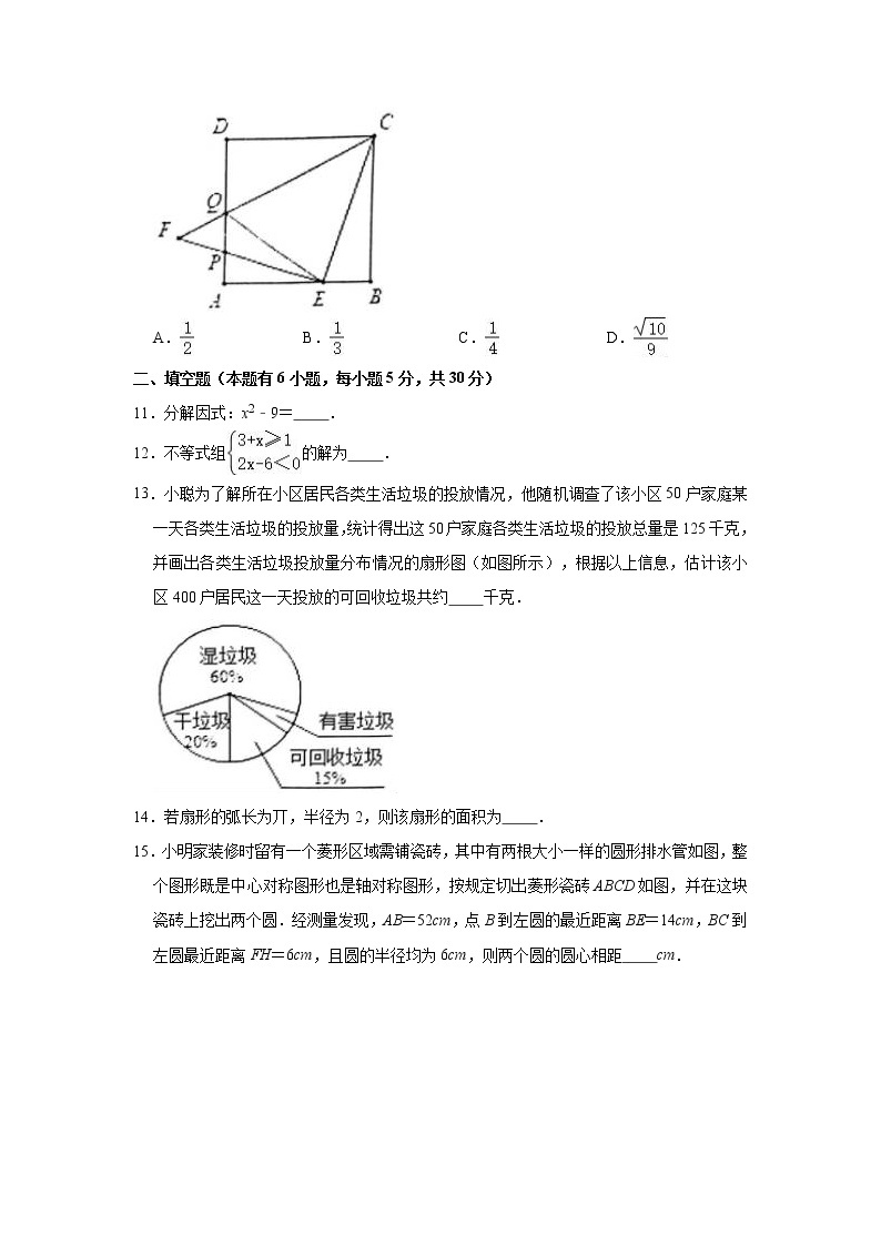 2021年浙江省温州市中考数学名校冲刺金卷（2）03