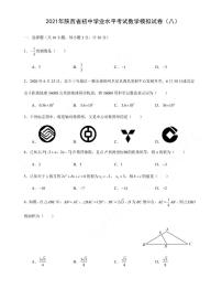 2021年陕西省初中学业水平考试数学模拟试卷（八）含答案