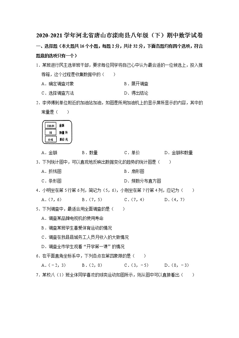 2020-2021学年河北省唐山市滦南县八年级（下）期中数学试卷01
