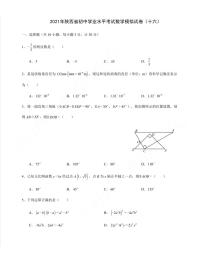 2021年陕西省初中学业水平考试数学模拟试卷（十六）含答案