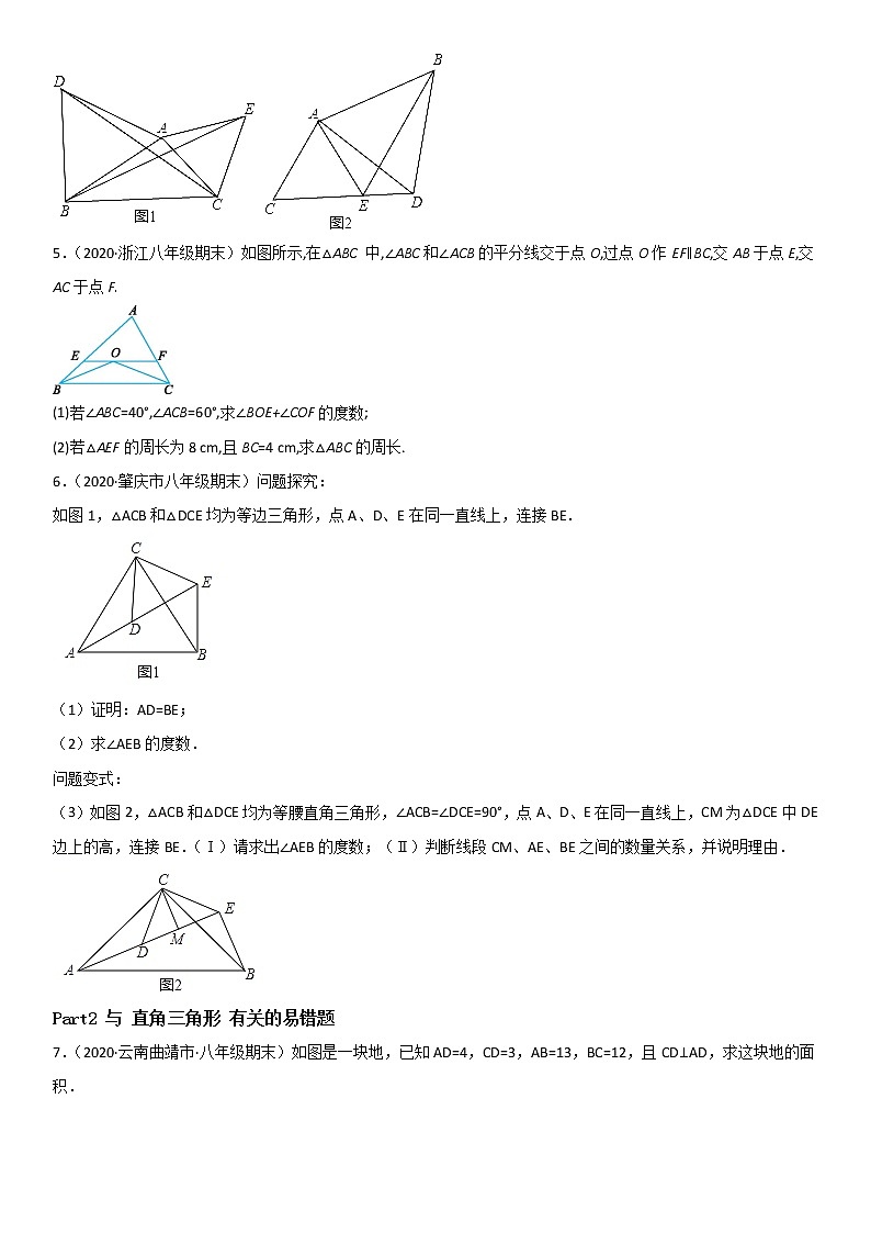 专题03 三角形的证明 易错题之解答题（24题）八年级数学下册同步易错题精讲精练（北师大版）（原卷版）02