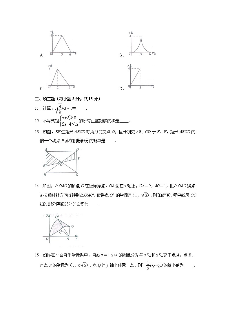 2021年河南省驻马店市驿城区、汝南县中考数学二检试卷03