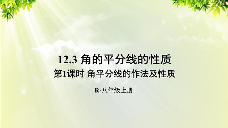 人教版八年级数学上册 第十二章 全等三角形 12.3 角平分线的性质 第1课时 角平分线的作法及性质 课件01