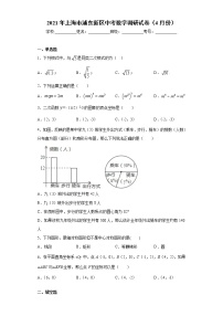 2021年上海市浦东新区中考数学调研试卷（4月份）（word版含答案）