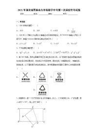 2021年湖北省恩施市九年级数学中考第一次适应性考试题（word版含答案）