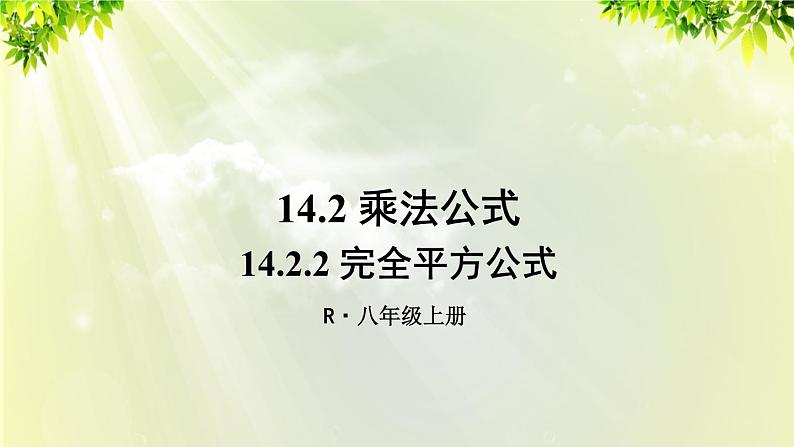 人教版八年级数学上册 第十四章 整式的乘法与因式分解 14.2.2 完全平方公式 课件01