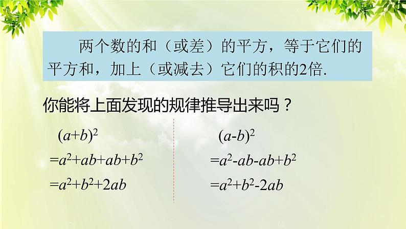 人教版八年级数学上册 第十四章 整式的乘法与因式分解 14.2.2 完全平方公式 课件06