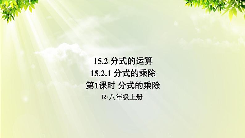 人教版八年级数学上册 第十五章 分式  15.2.1 第1课时 分式的乘除课件01