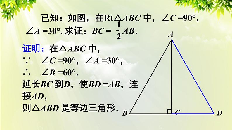 人教版八年级数学上册 第十三章 轴对称  13.3.2 第二课时 含30°角的直角三角形的性质课件06