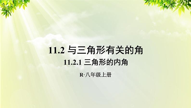 人教版八年级数学上册 第十一章 三角形  11.2.1 三角形的内角 课件01