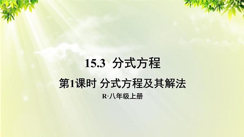 人教版八年级数学上册 第十五章 分式 15.3 第1课时 分式方程及其解法课件01