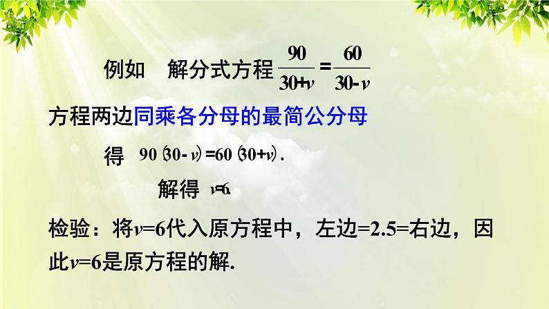 人教版八年级数学上册 第十五章 分式 15.3 第1课时 分式方程及其解法课件07