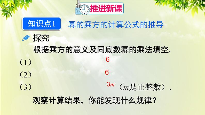 人教版八年级数学上册 第十四章 整式的乘法与因式分解  14.1.2 幂的乘方课件04