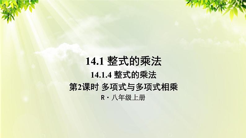 人教版八年级数学上册 第十四章 整式的乘法与因式分解  14.1.4 第2课时 多项式与多项式相乘课件01