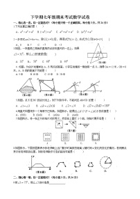 北师大版七年级数学下册期末测试卷试题