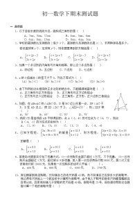 人教版七年级下册数学下册期末试题(人教版_精华加经典)