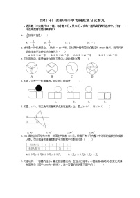 2021年广西柳州市中考模拟复习试卷九（含答案）