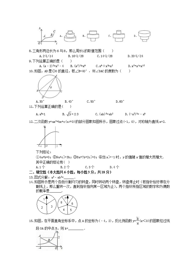 2021年广西柳州市中考模拟复习试卷九（含答案）02