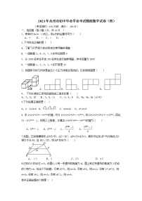 2021年湖南省永州市初中毕业学业考试模拟数学试题（四）(word版含答案）