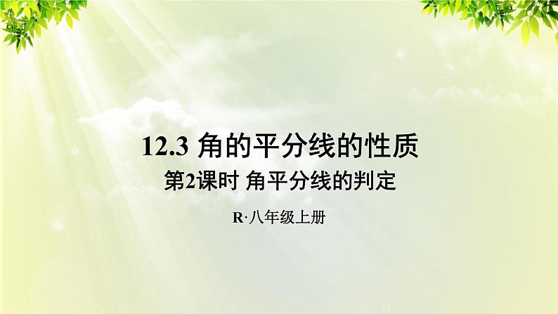 课件 人教版八年级数学上册 第十二章 全等三角形 12.3 角平分线的性质 第2课时 角平分线的判定课件01