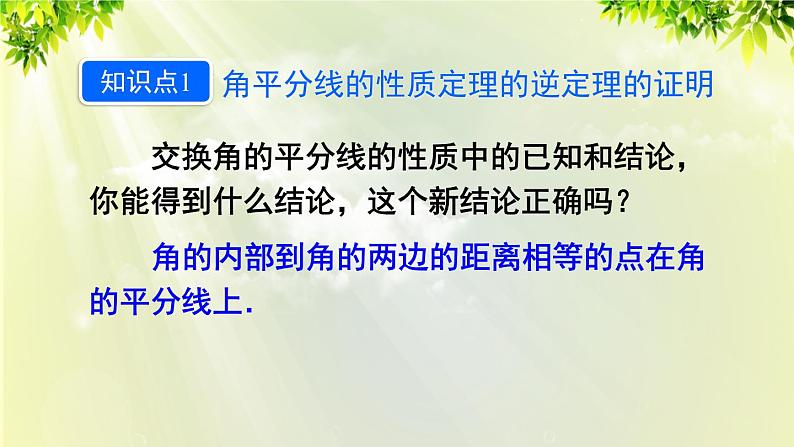 课件 人教版八年级数学上册 第十二章 全等三角形 12.3 角平分线的性质 第2课时 角平分线的判定课件05