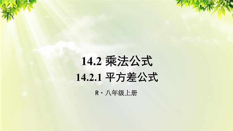 课件 人教版八年级数学上册 第十四章 整式的乘法与因式分解  14.2.1 平方差公式课件01