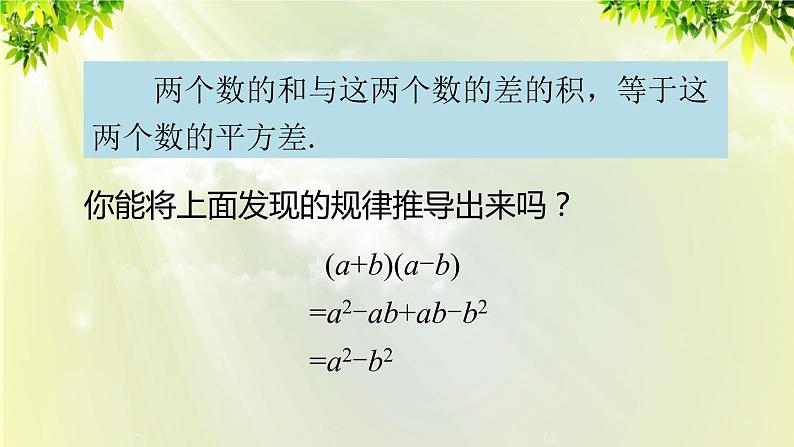 课件 人教版八年级数学上册 第十四章 整式的乘法与因式分解  14.2.1 平方差公式课件06