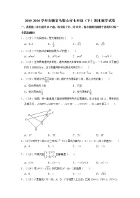 2019-2020学年安徽省马鞍山市七年级（下）期末数学试卷