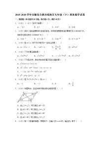 2019-2020学年安徽省合肥市瑶海区七年级（下）期末数学试卷