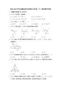 2018-2019学年安徽省宿州市萧县七年级（下）期末数学试卷