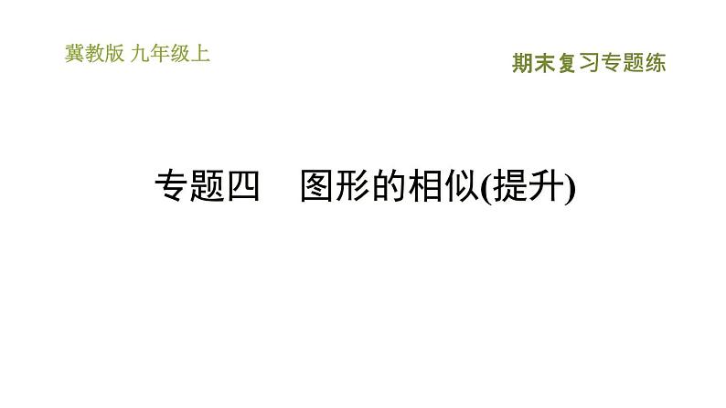 冀教版九年级上册数学课件 期末复习专题练 专题4　图形的相似(提升)01