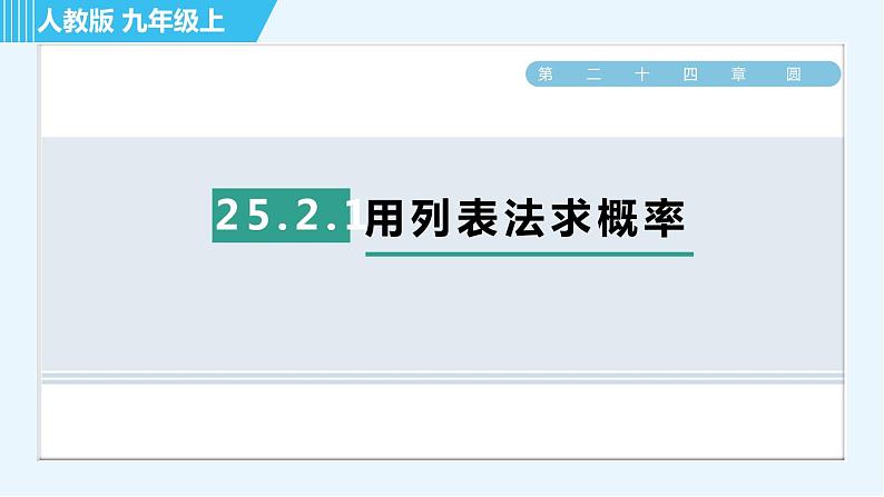 人教版九年级上册数学课件 第25章 25.2.1用列表法求概率01