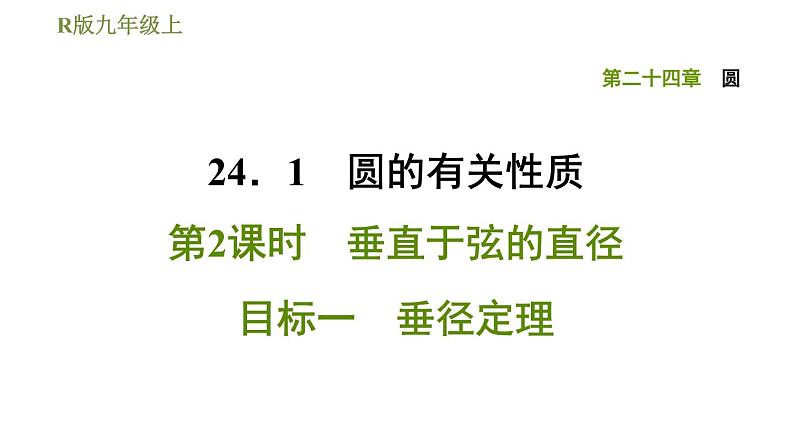 人教版九年级上册数学课件 第24章 24.1.2目标一　垂径定理01