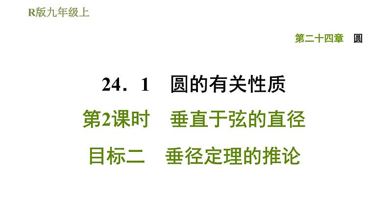 人教版九年级上册数学课件 第24章 24.1.2目标二　垂径定理的推论01